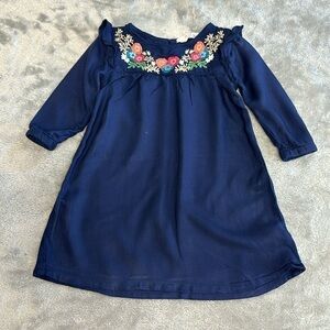 Beebay - long sleeve rayon  feel dress. Size 6-9 months